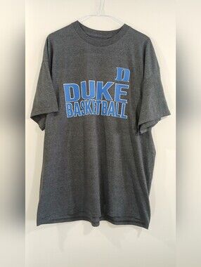 Duke Basketball Graphic T-Shirt Gray Short Sleeve Tee Size XL